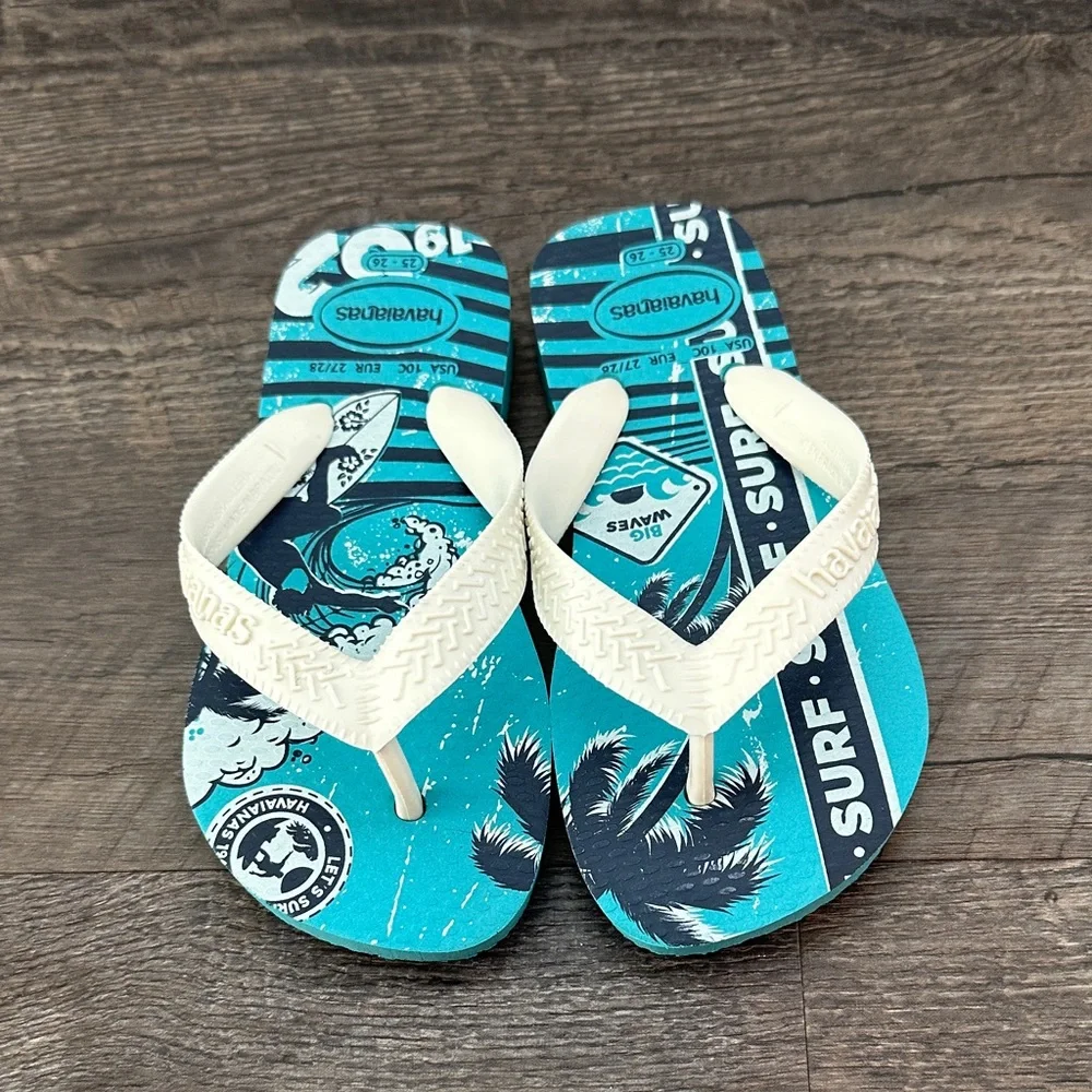 Havaianas Toddler‎ 10C Teal Blue Surf Thong Flip-Flop Sandals